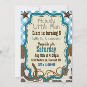 Country Western Jongens Verjaardagsuitnodiging Kaart (Voorkant)