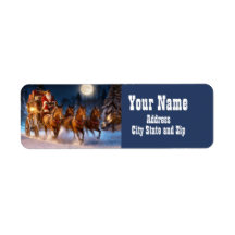 Country Western Kerstmis Cowboy Retouradres