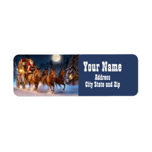 Country Western Kerstmis Cowboy Retouradres Etiket