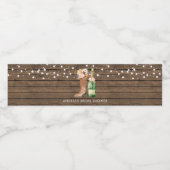 Country Western Laarzen en Borrelende Waterfles Waterfles Etiket (Enkel label)