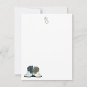 Country Western Laarzen Plat Monogram Briefkaarten (Voorkant)