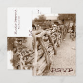 Country Western Paardenkraal Trouw RSVP Kaarten (Voorkant / Achterkant)