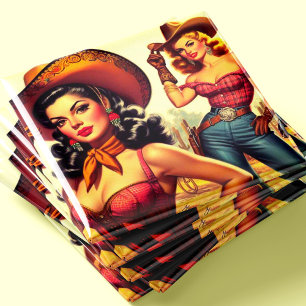 Country Western Pin-up Magneet