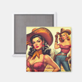 Country Western Pin-up Magneet (Voorkant / Achterkant)