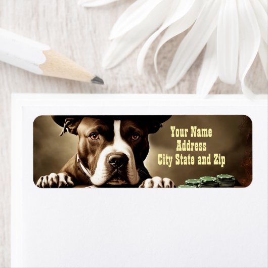 Country Western Pitbull Gokken Retouradres Etiket (Insitu)