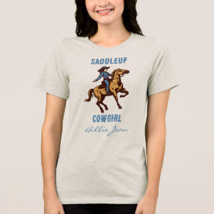 Country Western Rodeo Saddleup Cowgirl T-shirt