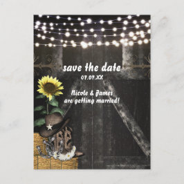 Country Western Rustic Schuur Save The Date Kaart