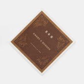 Country Western Tooled Terracotta Rustic Wedding Servet (Hoek)