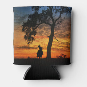 Country Western touwslinger cowboy en paard bij zo Blikjeskoeler
