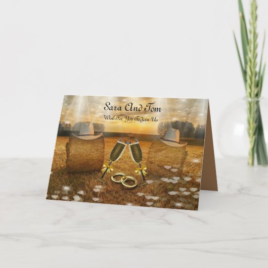 Country Western Trouw Uitnodiging (Voorkant)