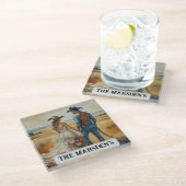 Country Western Trouw Waterverf Glazen Onderzetter (Schuin)