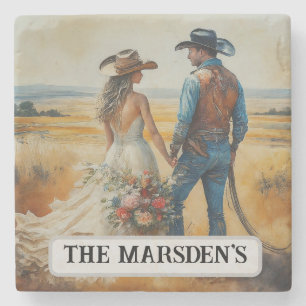 Country Western Trouw Waterverf Stenen Onderzetter