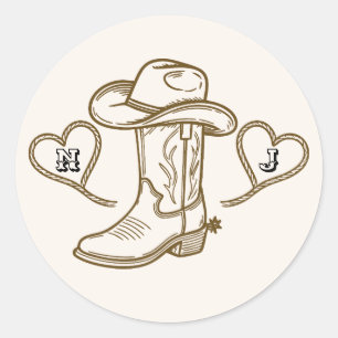 Country Western Vintage Laatste Rodeo Bachelorette Ronde Sticker