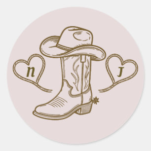 Country Western Vintage Last Rodeo Roze Ronde Sticker