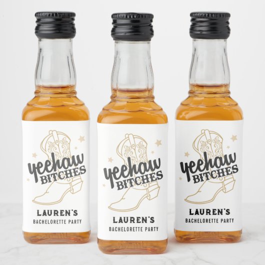Country Western vrijgezellenfeestje mini fles guns Likeurfles Etiket (Flessen)