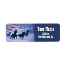 Country Western Wilde Paarden Vlag Retouradres