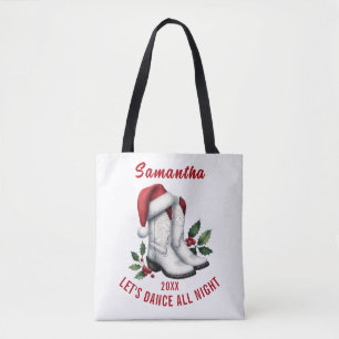 Country Western Witte Cowboylaarzen Tote Bag