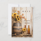 Country Western Zonnebloemen Whisky Vat RSVP Kaartje (Voorkant)