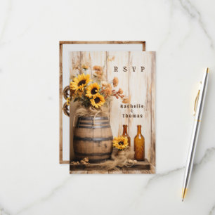 Country Western Zonnebloemen Whisky Vat   RSVP Kaartje
