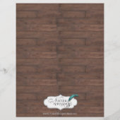 Country Wheat Grass op Parchment Wedding Menu (Achterkant)