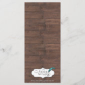 Country Wheat Grass op Parchment Wedding Menu (Achterkant)