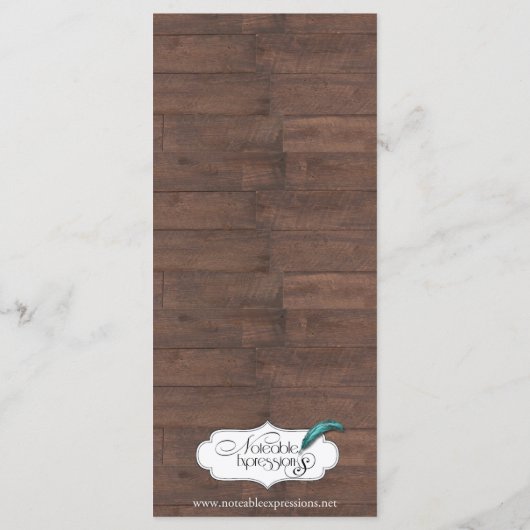 Country Wheat Grass op Parchment Wedding Menu (Achterkant)