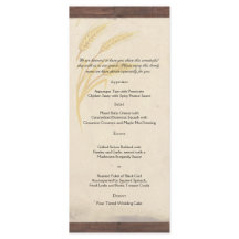 Country Wheat Grass op Parchment Wedding Menu