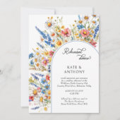 Country Wildflower Arch Bruiloft repetitie Diner Kaart (Voorkant)