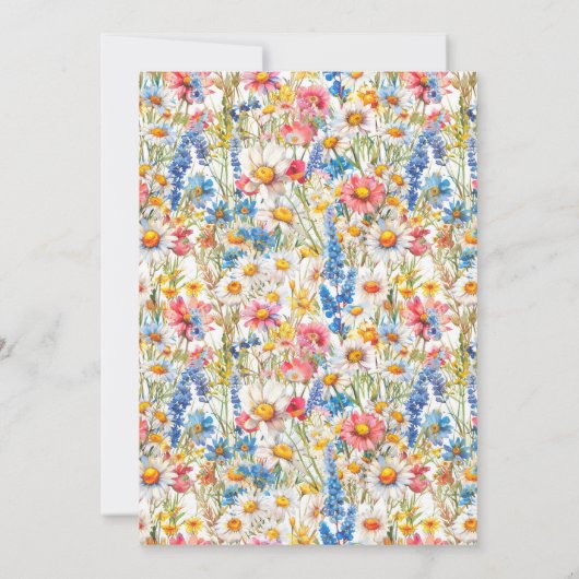 Country Wildflower Bruidsmeisjes Brunch en Bubble Kaart (Achterkant)