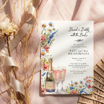 Country Wildflower Bruidsmeisjes Brunch en Bubble Kaart<br><div class="desc">Country wildflower brunch & bubbly, brunch met de bruid, bruidsmeisjes uitnodiging. Design beschikt over sprankelende champagne, champagneglazen en rand van wilde bloemen in tinten van roze, geel, blauw en wit. Rustieke bloemen, elegante styling en een kleurenpalet voor meerdere seizoenen combineren, waardoor moeiteloze charme wordt uitgestraald. Het wandtapijt van kleuren in...</div>