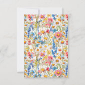 Country Wildflower Bruiloft Kleurrijk Bloemen Lijs RSVP Kaartje (Achterkant)