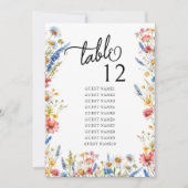 Country Wildflower Bruiloft Tafel Zitgrafiek (Voorkant)