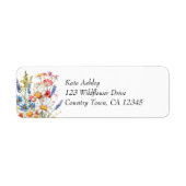 Country Wildflower Colorful Floral Wedding Address Etiket (Voorkant)