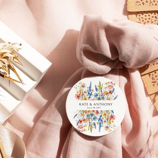 Country Wildflower Meadow Floral Wedding Bedankjes Labels