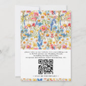 Country Wildflower Rustic Modern QR Code Wedding Kaart (Achterkant)