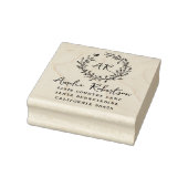 Country Wildflowers & Bee Monogram Rustiek Adres Rubberstempel (Stempel)