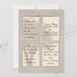 Country Window Pane Wedding Kaart