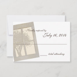 Country Window Pane Wedding RSVP Kaartje