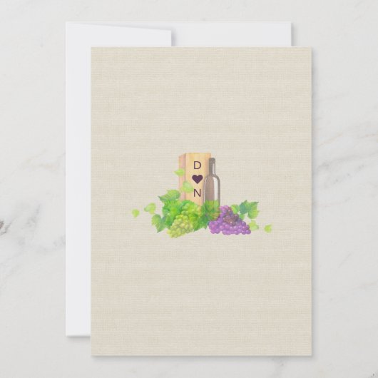 Country Wine Wedding Vineyard Bourgogne Kaart (Achterkant)