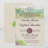 Country Wine Wedding Vineyard Bourgogne Kaart (Voorkant / Achterkant)