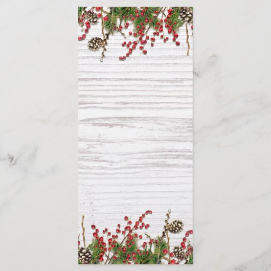 Country Winter Holiday Berries & Pine Cone Menu (Achterkant)