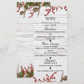Country Winter Holiday Berries & Pine Cone Menu (Voorkant / Achterkant)