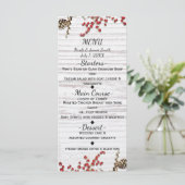 Country Winter Holiday Berries & Pine Cone Menu (Staand voorkant)