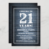 Country Wood 21e verjaardagsfeestje Kaart (Voorkant / Achterkant)