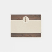 Country Wood & Brown Kraft rustiek Monogram Initia Post-it® Notes (Voorkant)