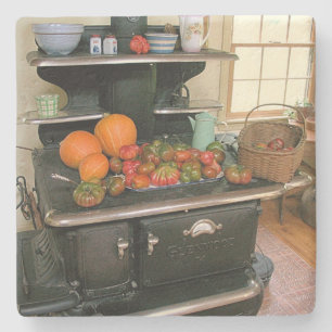 Country Wood Cookstove Stenen Onderzetter