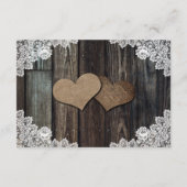 Country Wood Lace Wedding Hotel Accommodatie Kaart (Achterkant)