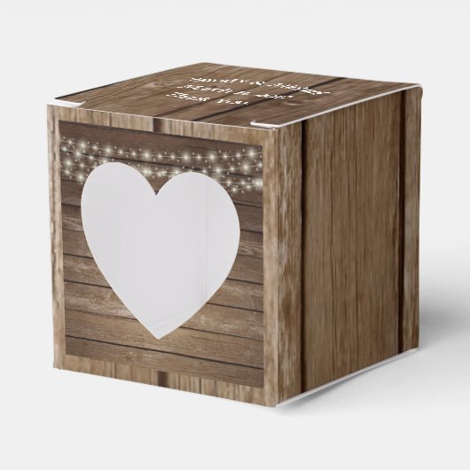 Country Wood Lights Ball Jar Favor Box Bedankdoosjes (Voorkant Zijde)
