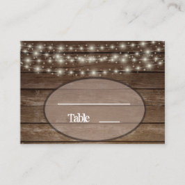 Country Wood Lights Ball Jar Place Card Plaatskaartje