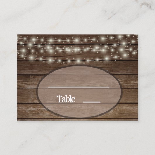 Country Wood Lights Ball Jar Place Card Plaatskaartje (Voorkant)